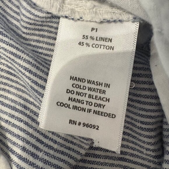 Dalia Collection Modern Fit Womens Striped Linen-Blend Pants Size14 Gray & White - Picture 4 of 7